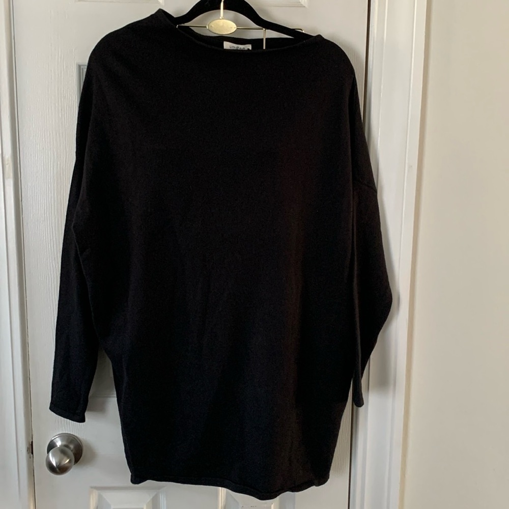 Umgee Black One Shoulder Sweater Dress Size S